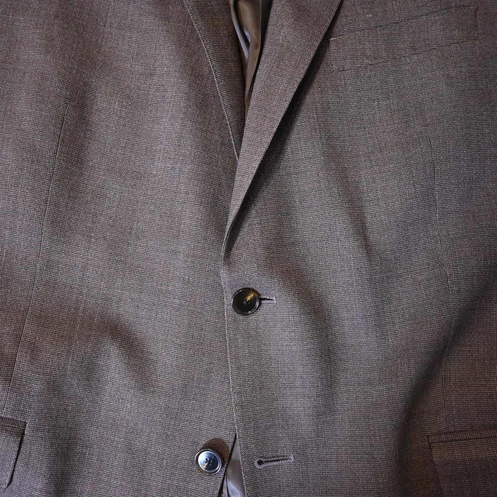 Hart Schaffner Marx 46R‎ Brown Birdseye Wool USA Blazer Suit Jacket Sport Coat